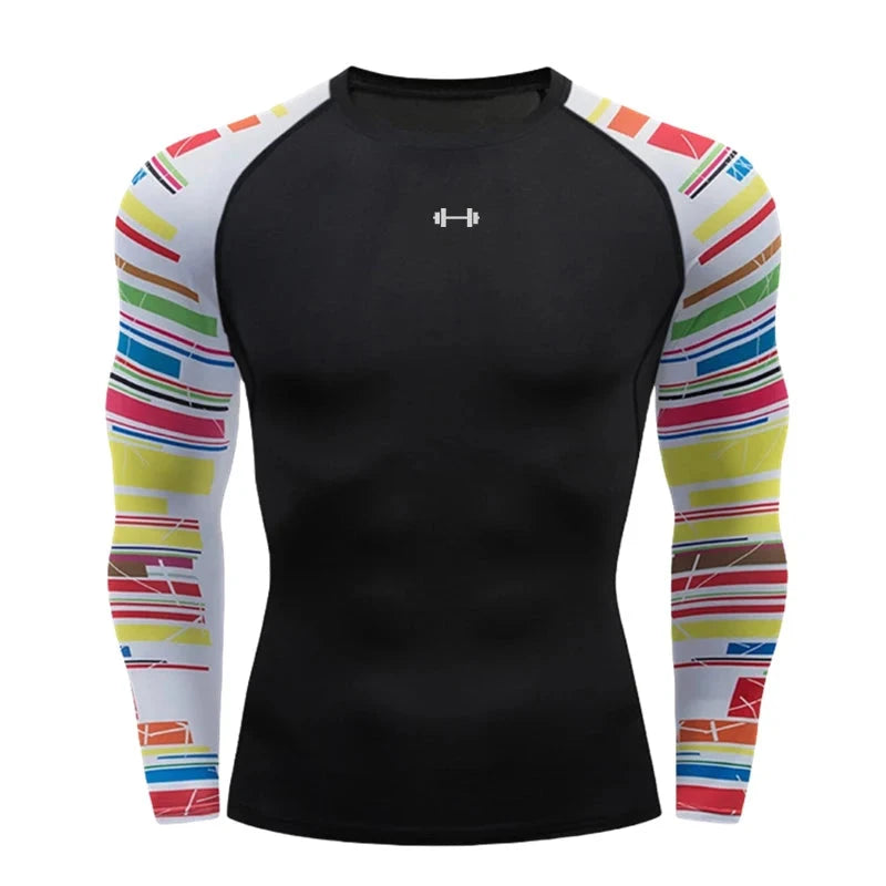 Gym Compression Dry Fit Men's Long Sleeves Fitness T-shirt Spring And Autumn Outdoor Sports Running Tees Sportswear Tops T-shirt GlowCart