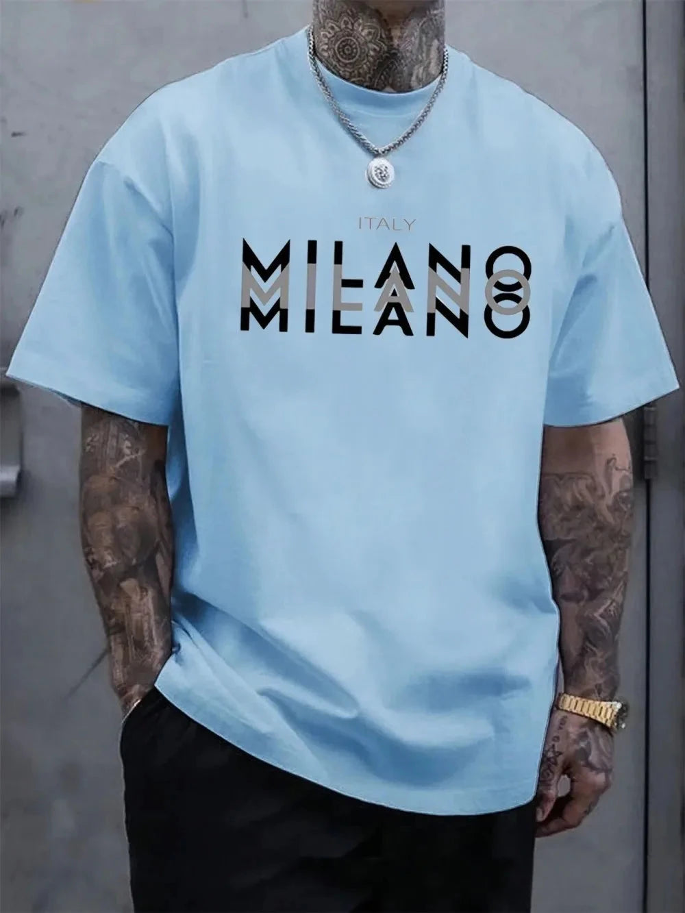 Men's summer casual comfortable breathable round neck GlowCart