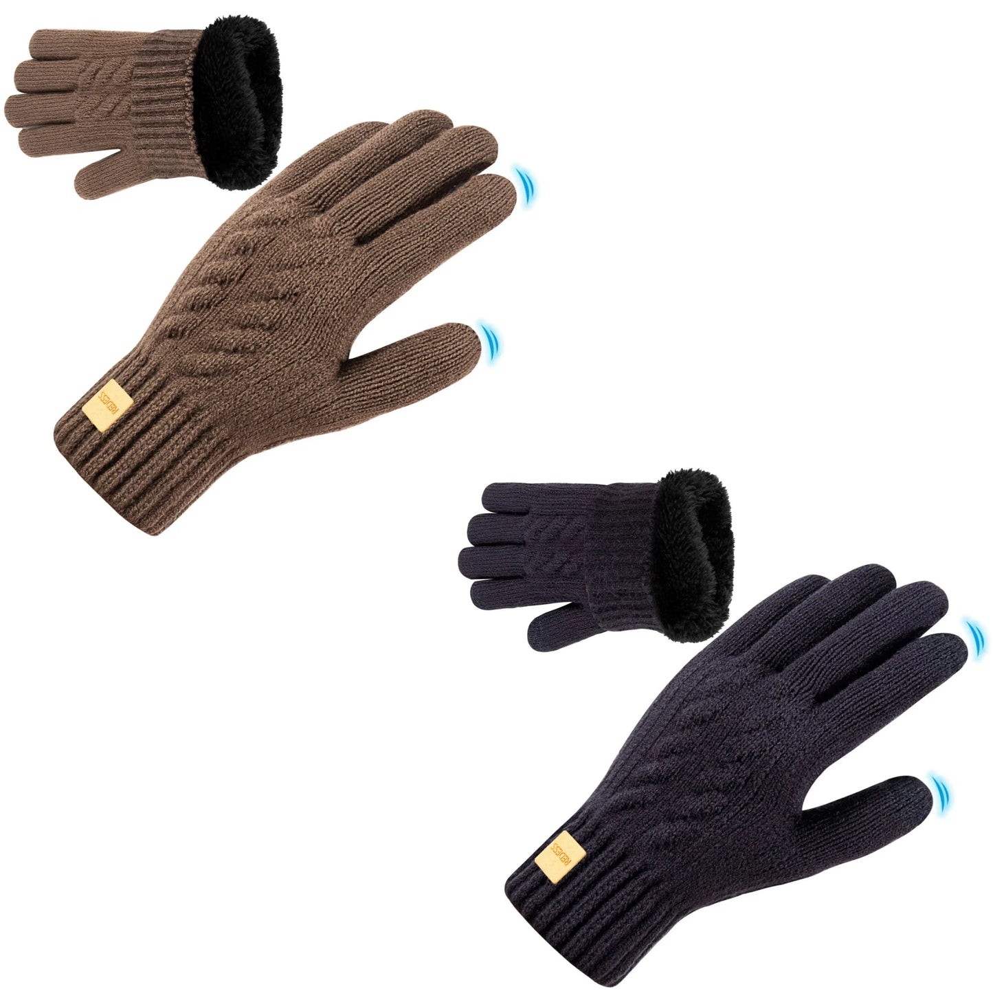 Winter warm sports gloves, with added insulation inside, GlowCart