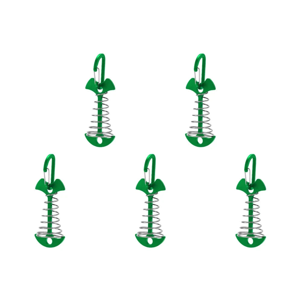 1/5Pcs Adjustable Plank Floor Spring Fishbone Anchor Tent GlowCart