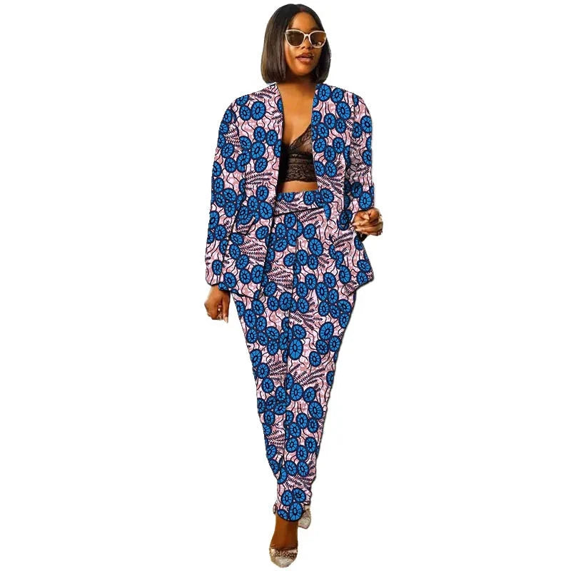 African Collarless Jacket Women's Suit Nigerian Style Female GlowCart