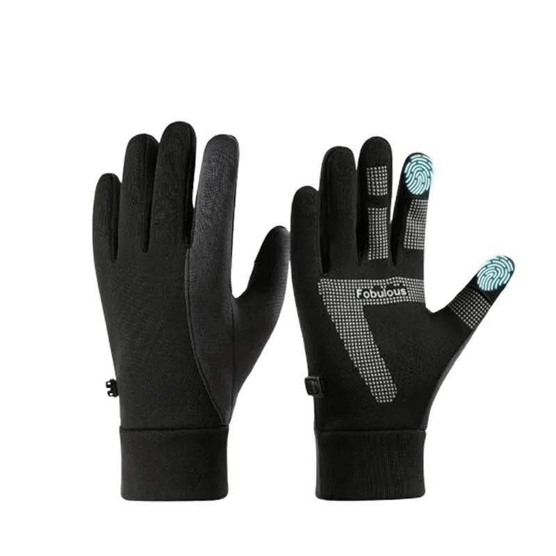 Men Winter Warm Gloves Waterproof Windproof Touchscreen Fleece Lined Thermal Anti Slip Gloves for Outdoor Cycling Hiking GlowCart