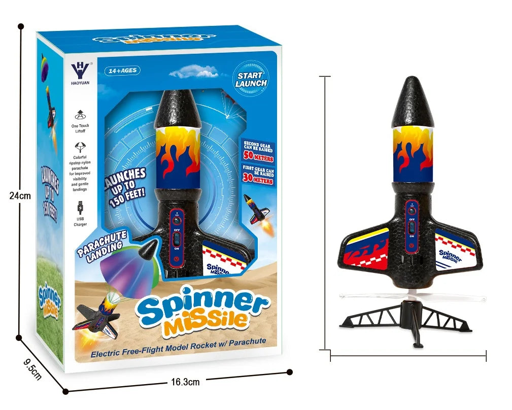 Electric Rocket Launcher Toys New Space Exploration Skyrocket With Parachute Kid Outdoor Toys Children Toys  Model Rocket Kit GlowCart