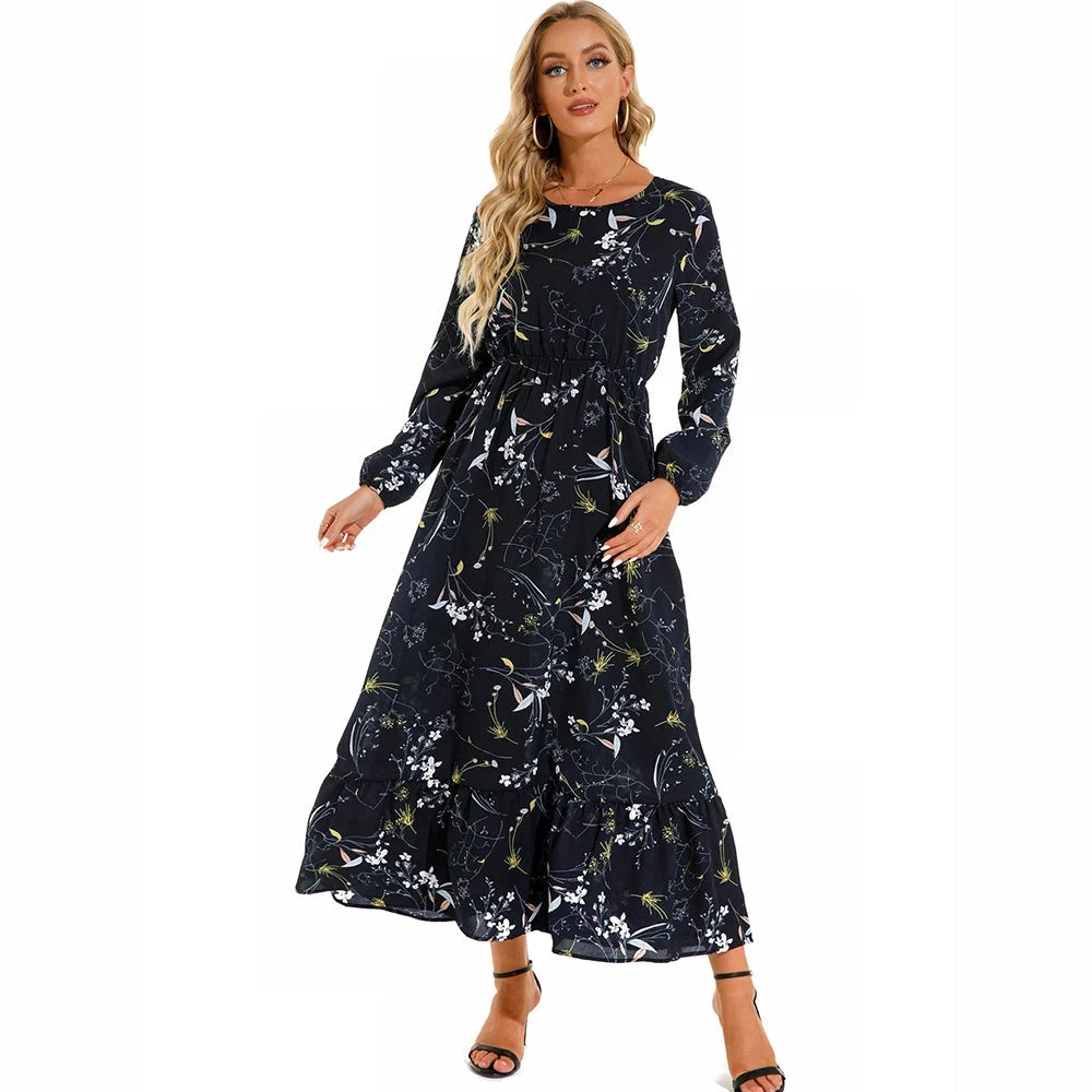 Women Maxi Dresses Sping Autumn Bohemian Casual Full Sleeve GlowCart