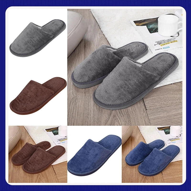Men's solid color Plush Home Slippers Cute Autumn Winter Cotton Warm Slipper Kids Women Stuffed Doll Indoor Shoes New Year Gift GlowCart