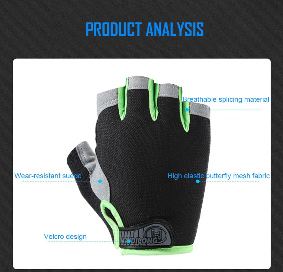 GTUBIKE Half Finger Gloves Anti-slip Shock Absorben Outdoor Sports Climbing Cycling Fitness Tool Upgraded Gloves For Men Women GlowCart