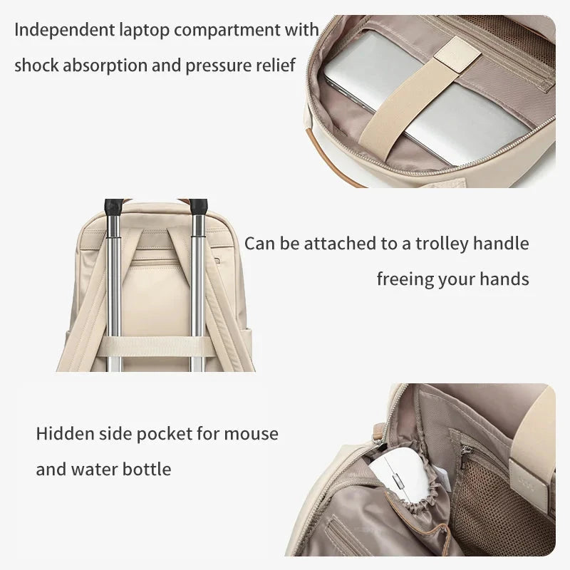 LEFF Women Backpack Chic Nylon Waterproof Large Capacity GlowCart