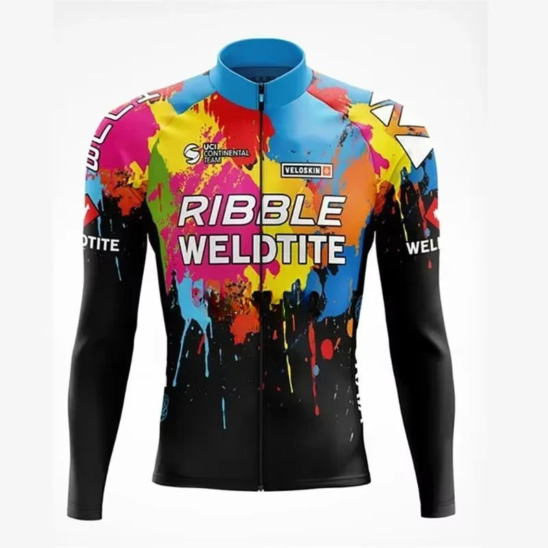 White  Cycling Jersey Set Ribble Weldtite Cycling Clothing Autumn Men Road Bike Shirt Bicycle Tights Mtb Maillot Culotte GlowCart
