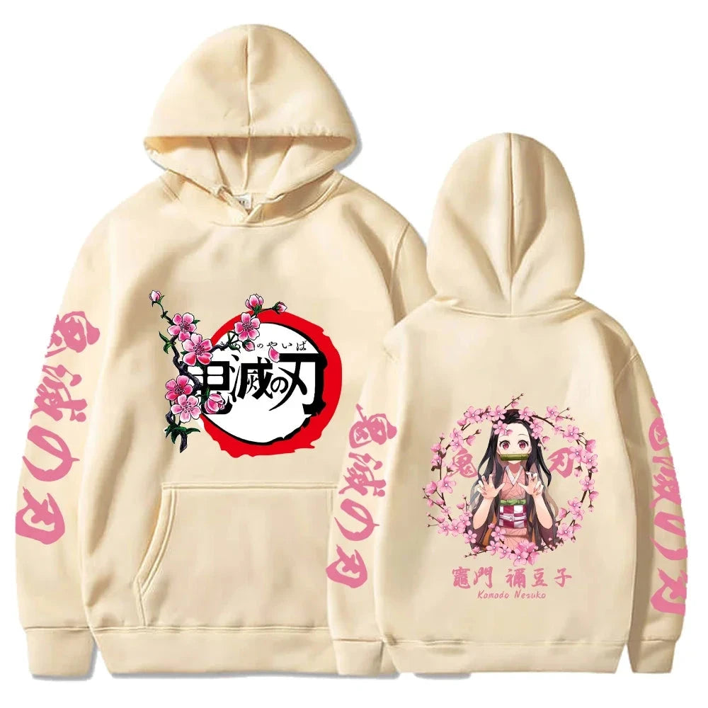 Harajuku Demon Slayer Plus Size Hoodie Kamado Nezuko Graphic GlowCart