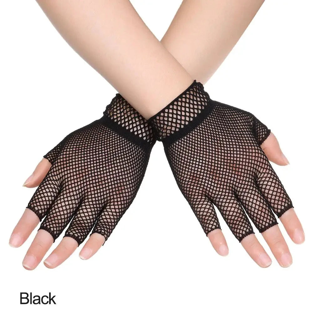 Women Short Lace Hollow-Out Fingerless Gloves Sun Protection GlowCart