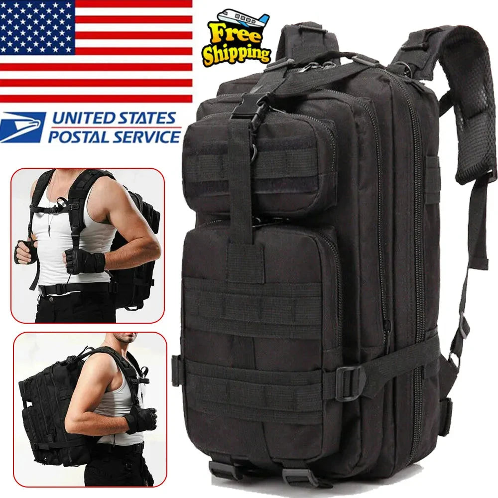 30L Tactical Backpack Assault Backpack Molle 3P Camping GlowCart
