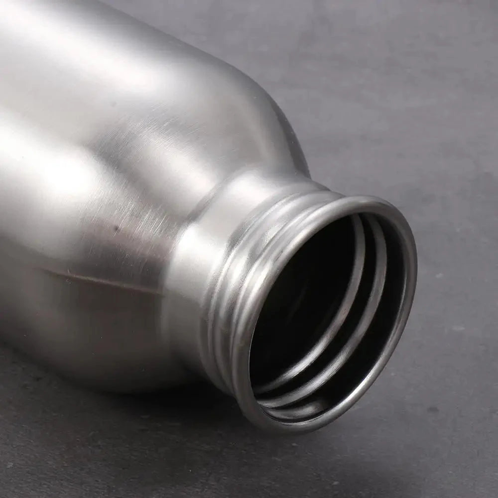 Simple Single Walled Water Bottle Leak-Proof Stainless Steel Bicycle Water Bottles Bamboo Lid Metal Flask Portable Sports Kettle GlowCart