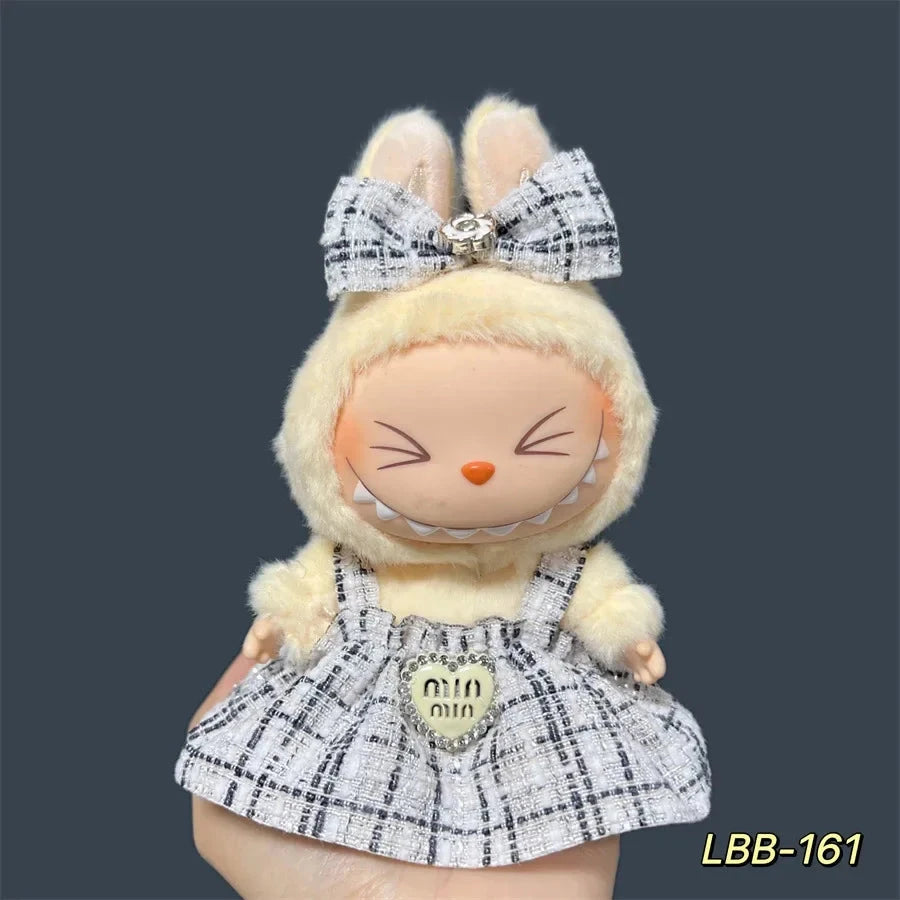 For 17cm Labubu Plush Doll Skirt- Adorable Skirt Set for DIY GlowCart