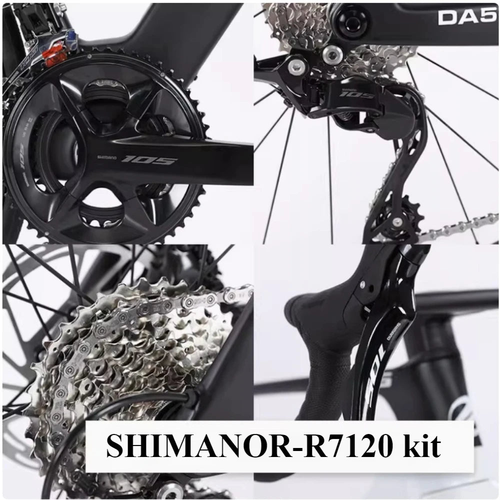 ALVAS DA54 MAX Warrior R7120-24 speed all carbon fiber road bike hydraulic disc brake for boys and girls GlowCart