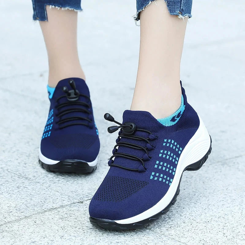 Women Walking Trainers Fashion Fly Weaving Sock Sneakers GlowCart