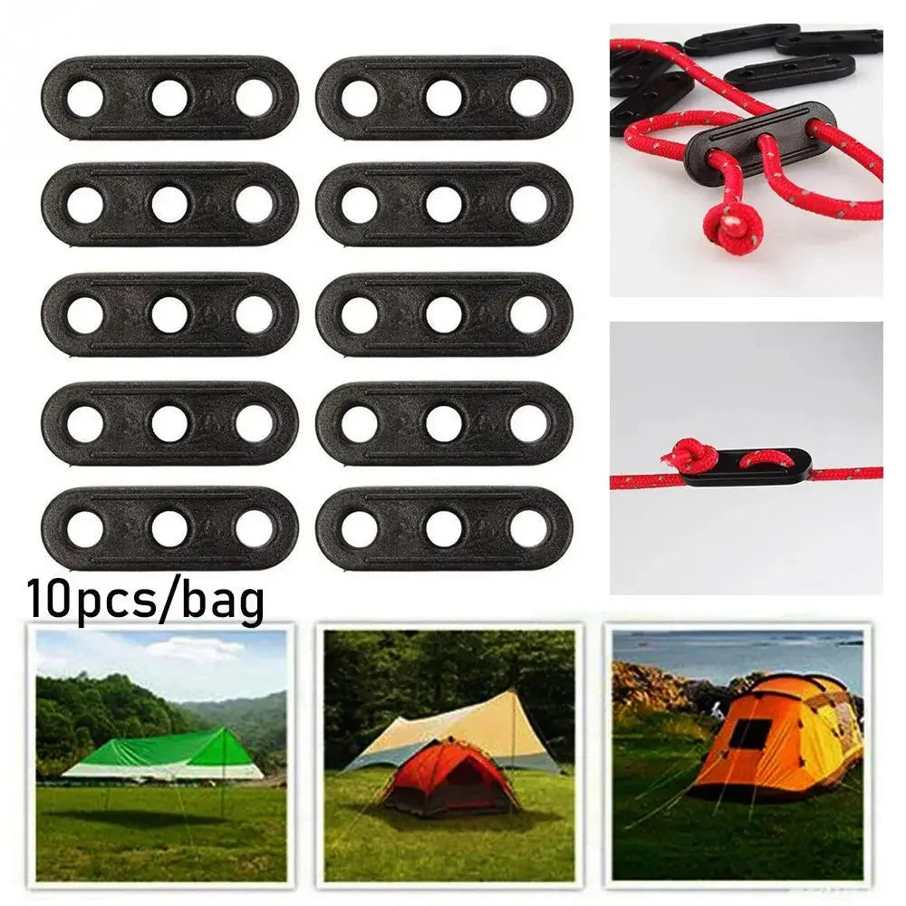 Plastic 3-Hole Camping Tent Rope Fastener Tensioner Lock GlowCart