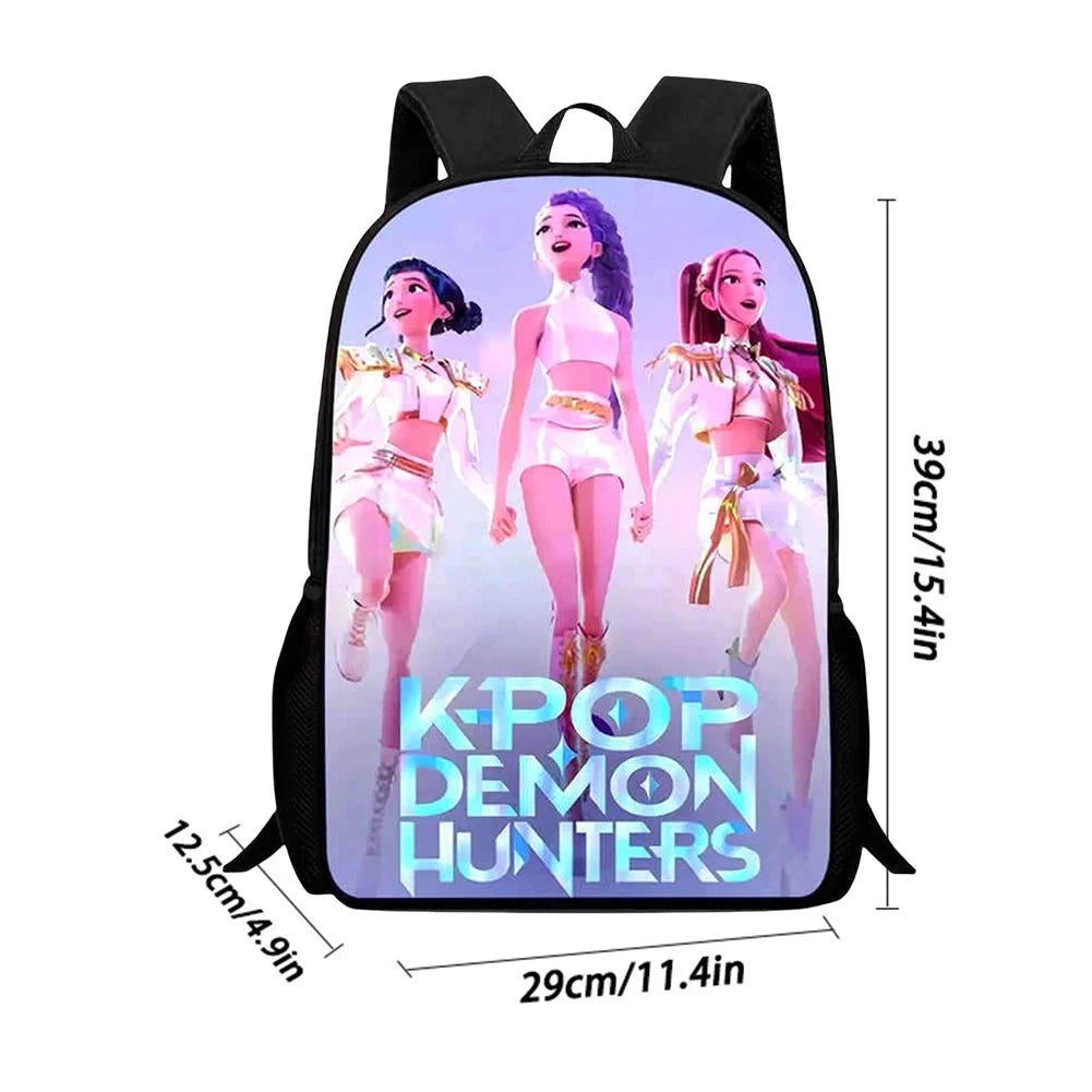 K-pop Demon Huntes Fashion Backpack for Girls Boys Anime Cartoon Large Capacity Schoolbag Children Multi-function Shoulder Bag GlowCart