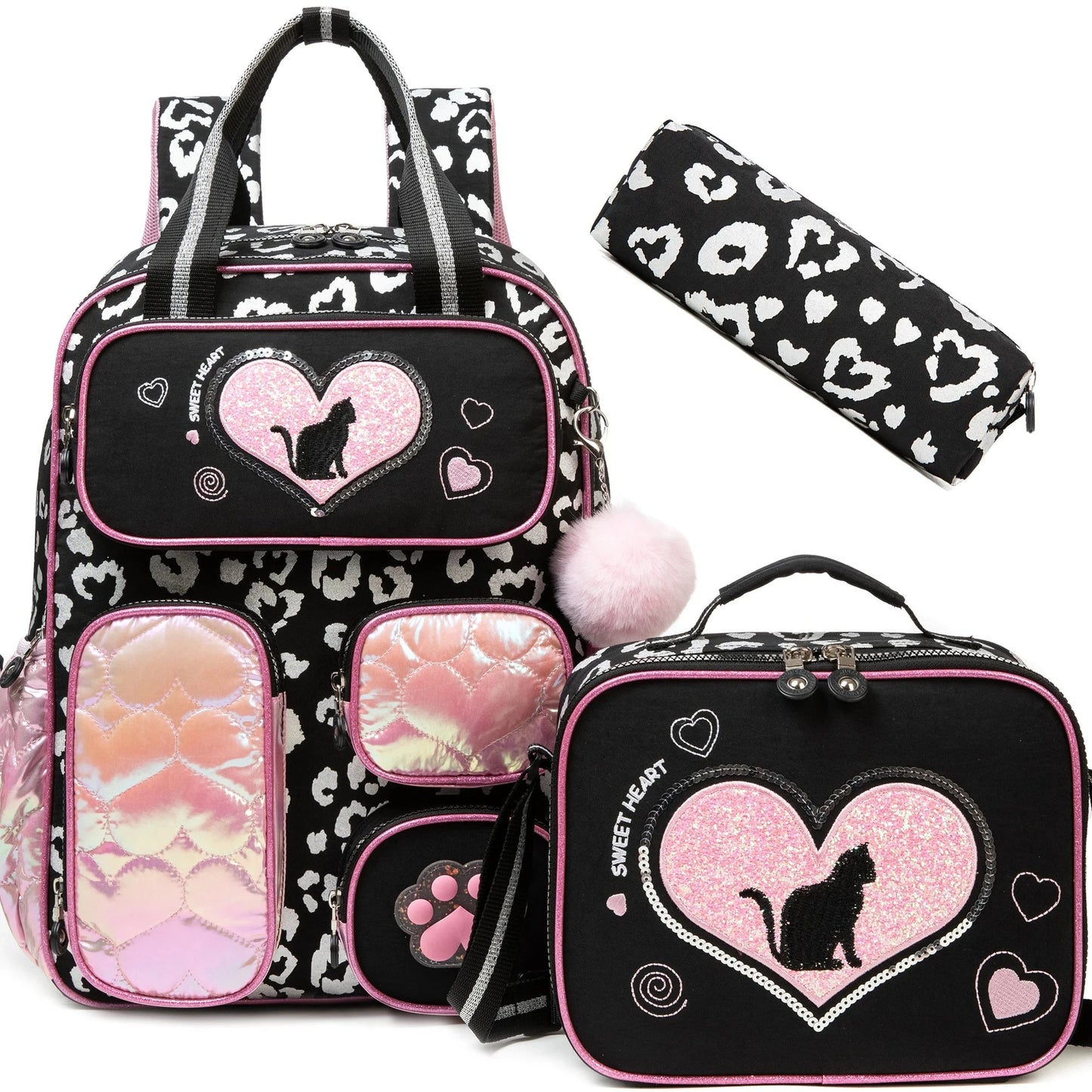 School Bags for girls Backpacks for Kids with Lunch Bag and Pencil CasesCute Backpacks for Kindergarten and Elementary School GlowCart