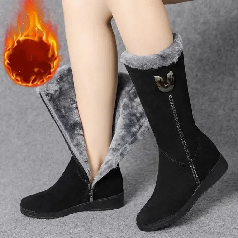 Warm Chelsea High Fur Boots Women 2025 Winter Shoes for GlowCart
