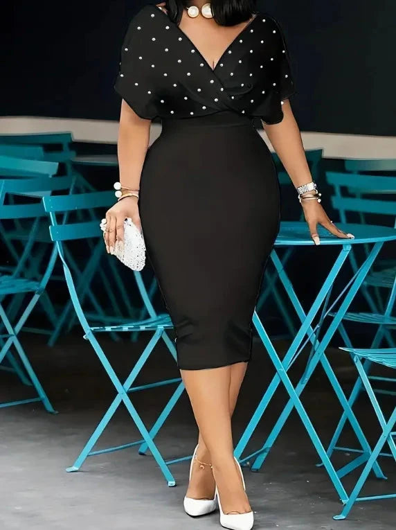 Fashion Party Dress For Wonen Sexy V Neck Package Hip GlowCart