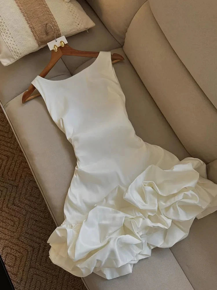 Summer Elegant White Sweet Slim Dress Women French Retro GlowCart