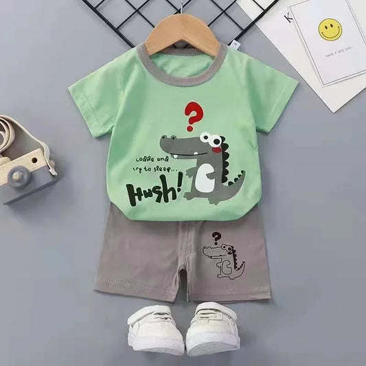 2PCS Children's Sets mother Kids Clothes Boys Girl T-shirt