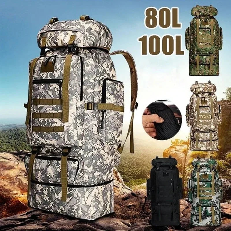 80L/100L  Mountaineering Bag Climb Bag Tactical Backpacks GlowCart
