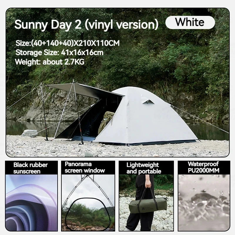 MOBI GARDEN Camping Hiking Tent 2-4 Person Portable GlowCart