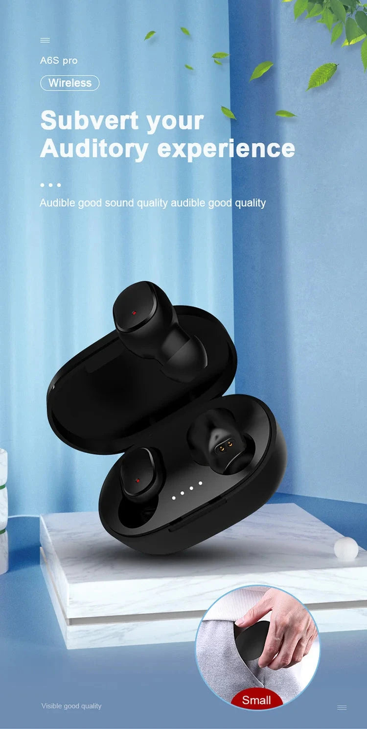 Original A6S TWS Headset Wireless Earphones Bluetooth GlowCart