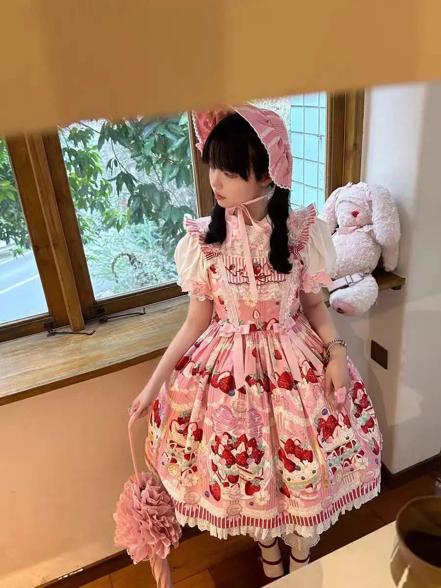 MAGOGO Victorian Sweet Lolita Jsk Dress Cute Striped GlowCart