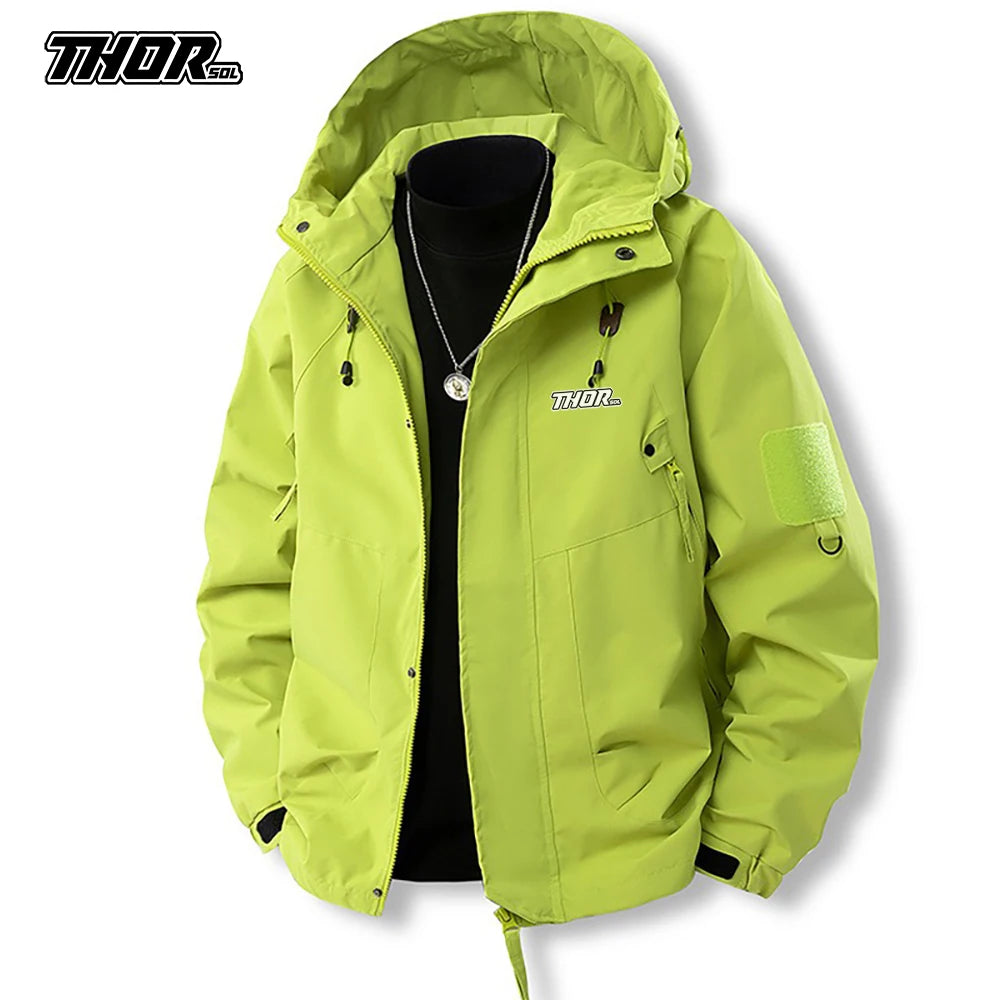 THORSOL Bike Windbreaker Cycling Men's MTB Jackets Motocross Mountain Bicycle Clothing Chaqueta Deportiva Outdoor Cycle Raincoat GlowCart