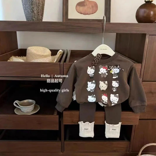 Autumn Clothes Baby Girl Cartoon Sweater Top and Legging Pant Set Children Cotton Letter Pullover Sport Trousers 2pcs Suit GlowCart