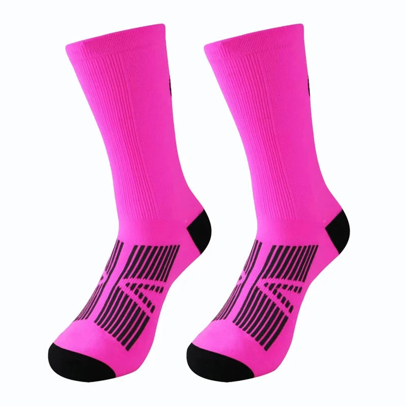 5Pairs Cycling Socks Men MTB Bike Sock Breathable Road Bicycle Sock Football Men Women Mid Tube Outdoor Sport Racing Sock Winter GlowCart
