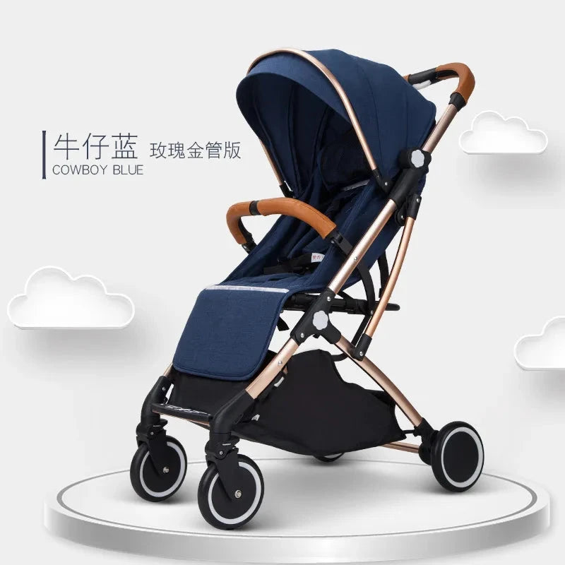 2025 New Baby Stroller, Can Sit or Lie Down, Ultra-light Trolley-type Folding Four-wheel Shock-absorbing Children's Stroller GlowCart