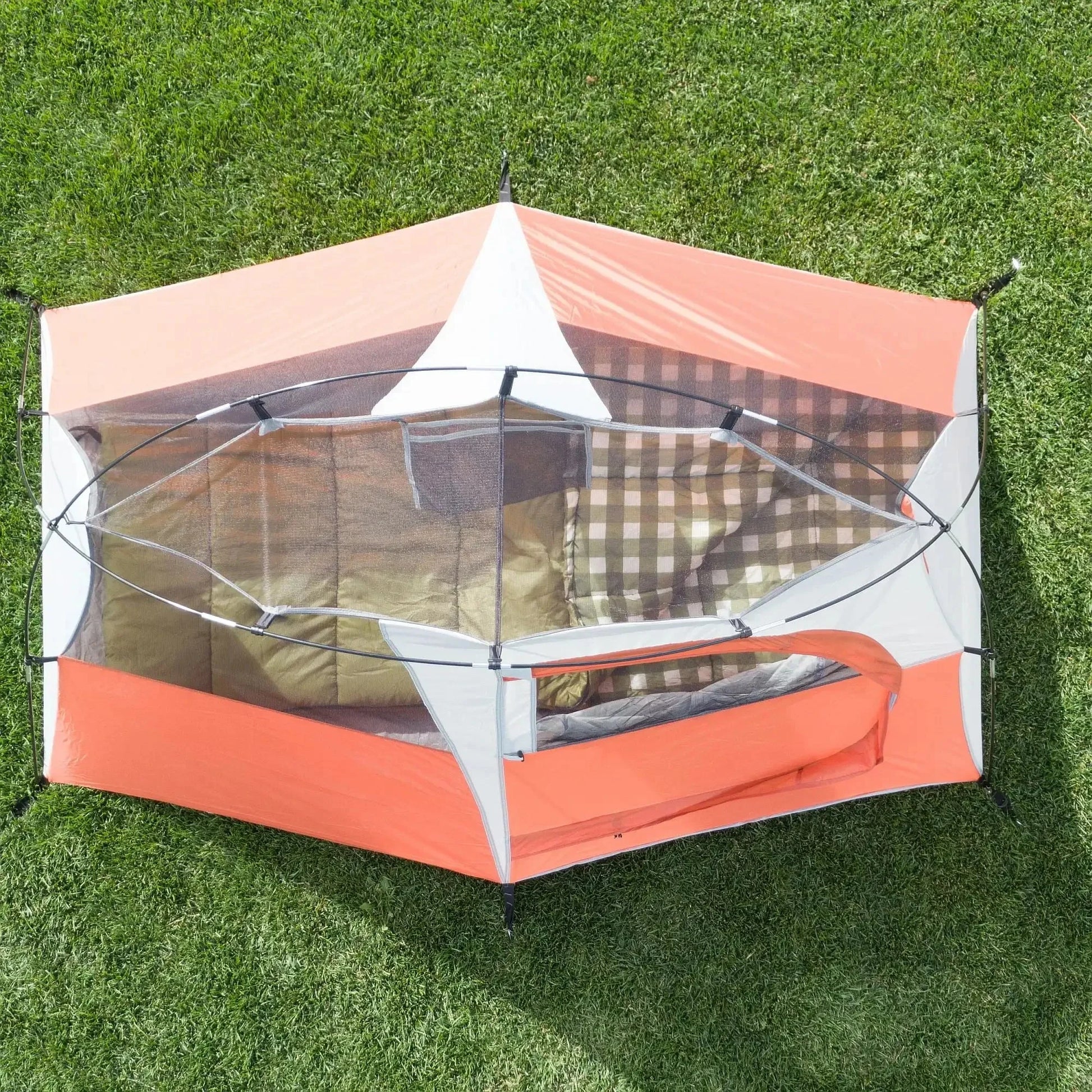 Oversized 1-Person Hiker Tent with Large Door, 7x5 Foot GlowCart