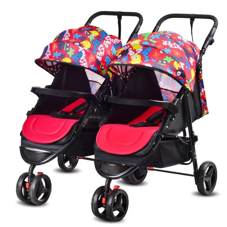 2025 Twin Baby Stroller Separable and Combinable, Foldable Stroller Enlarged and Widened, High-view Baby Stroller GlowCart