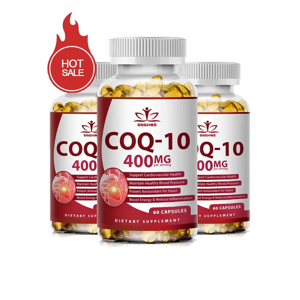 120pcs Organic Q10 Coenzyme 400mg Capsules Cardiovascular GlowCart