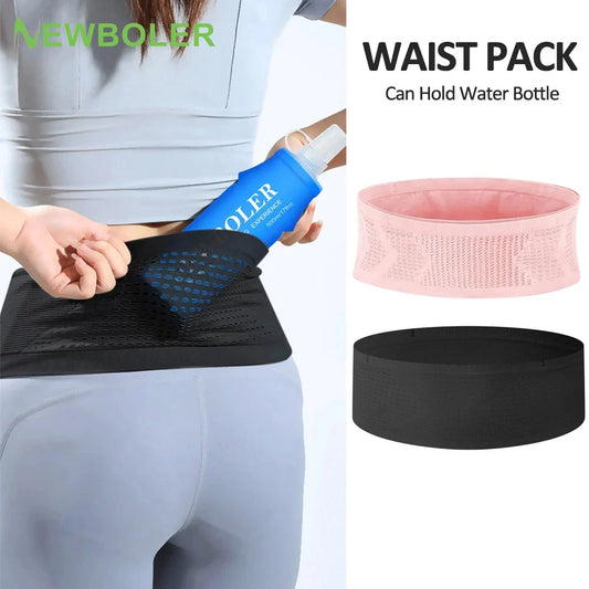 NEWBOLER Running Waist Bag Men Women Invisible Trail Running Belt Hydration Waist Pack Phone Holder Gym Fitness Marathon GlowCart
