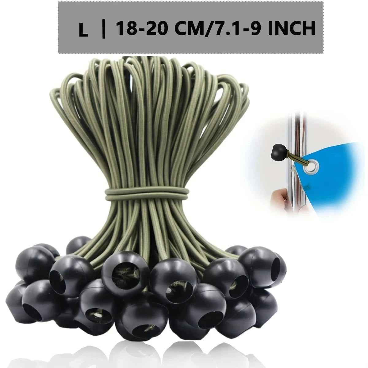 50pcs 6" Elastic Bungee Cord with Plastic Ball - Durable GlowCart