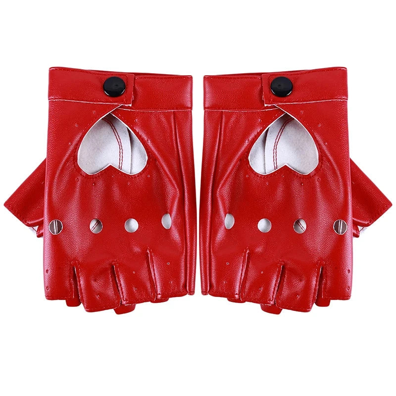 Fashion Half Finger Driving Women Comfortable Gloves PU GlowCart