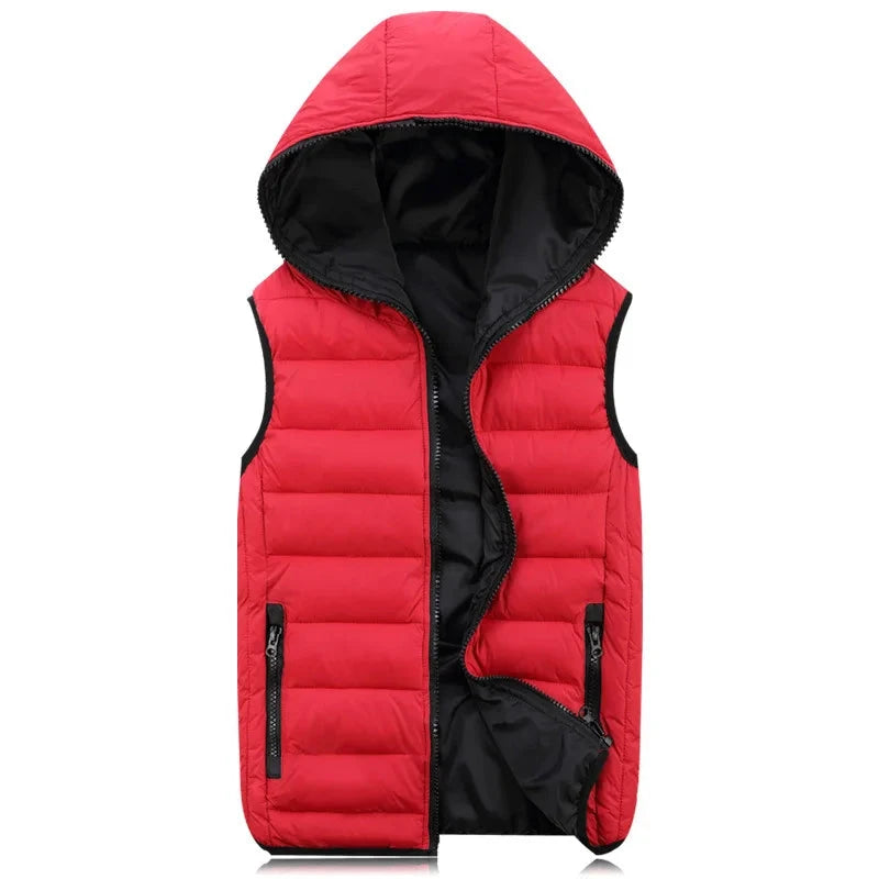 DIMUSI Mens Jacket Sleeveless Vest Winter Fashion Male GlowCart