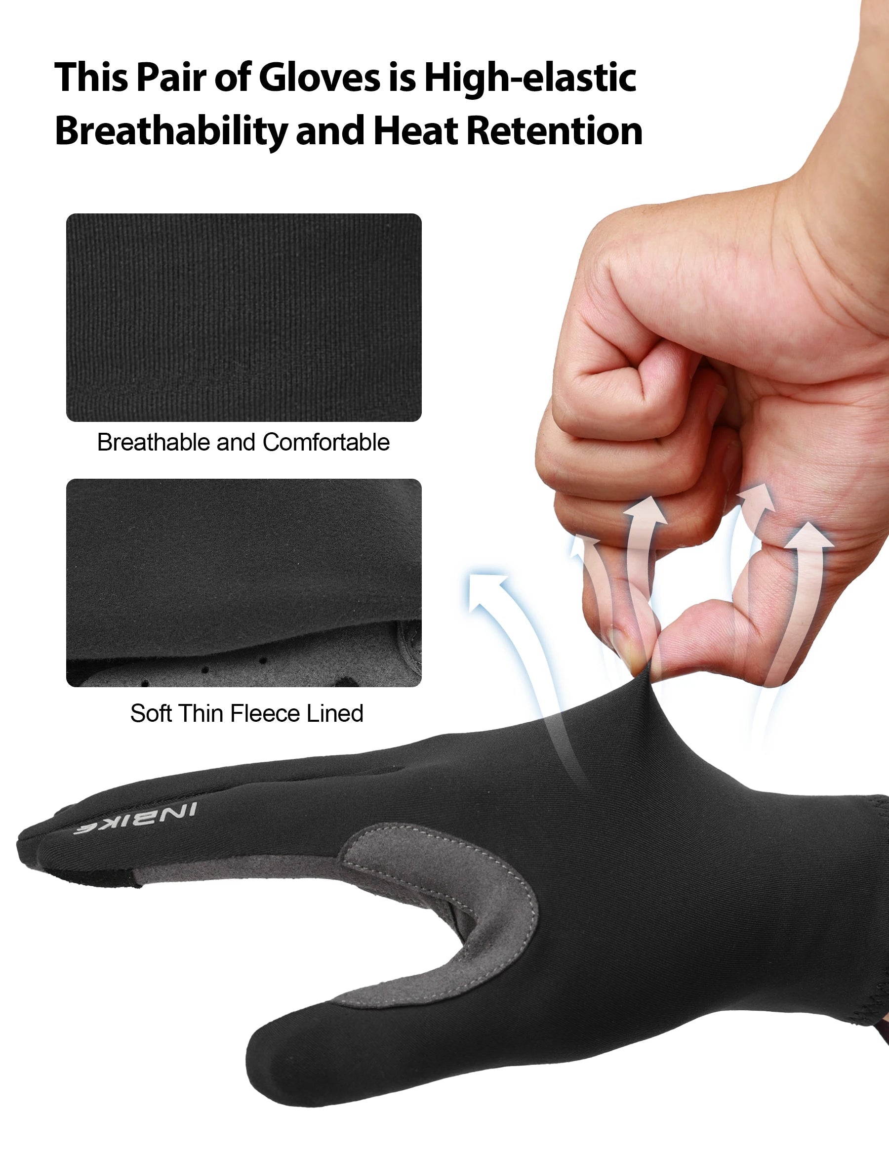 INBIKE Thermal Fleece Cycling Gloves Full Finger Winter Bike Gloves Touchscreen Anti-Shock Road Mountain Bicycle Gear for Men GlowCart