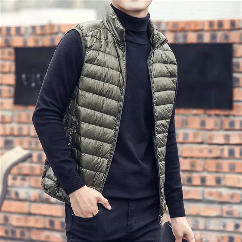 New Autumn Winter Men Ultra Light Duck Down Vest Jacket Men GlowCart