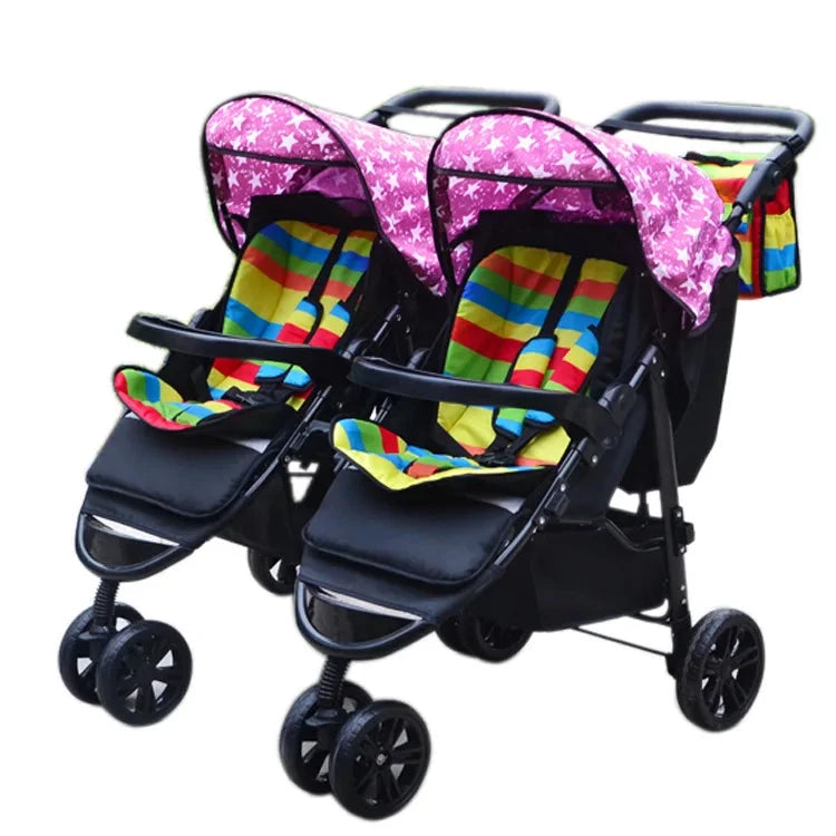 2025 Twin Baby Stroller Separable and Combinable, Foldable Stroller Enlarged and Widened, High-view Baby Stroller GlowCart