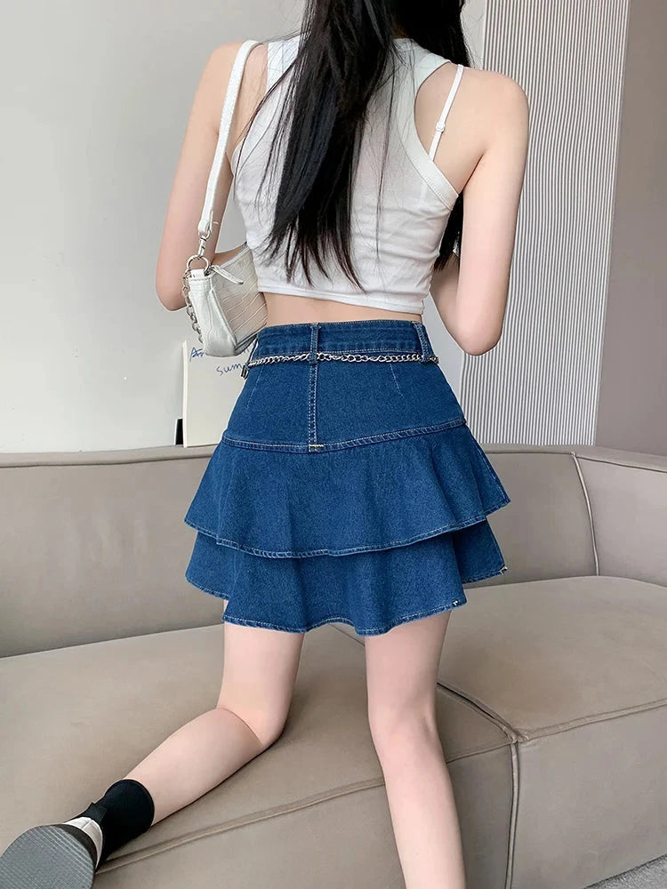Vintage Woman Denim Shorts Skirts Summer 2023 Streetwear All GlowCart
