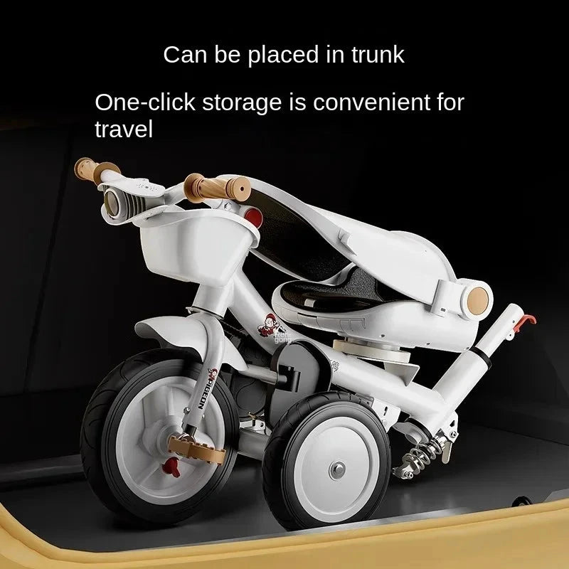 Bidirectional Baby Stroller Walking Baby Tricycle Bicycle 1-3-6 Year Old Child Stroller Baby Swivel Seat Music Lighting GlowCart