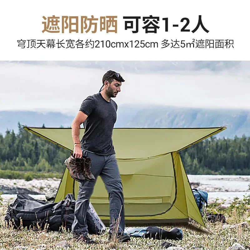 Outdoor Hiking Ultralight Shelter 1-2 Person 3 Season 210T GlowCart