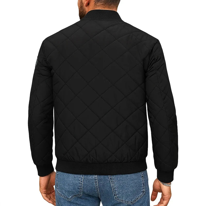 Quilted Jacket Men Autumn Winter Slim Fit Bomber Jacket Men GlowCart