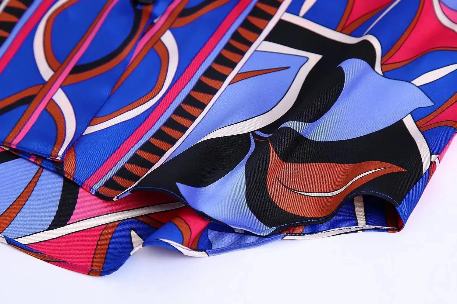 2023 Spring Women's Long Sleeve Geometric Print Vestity GlowCart