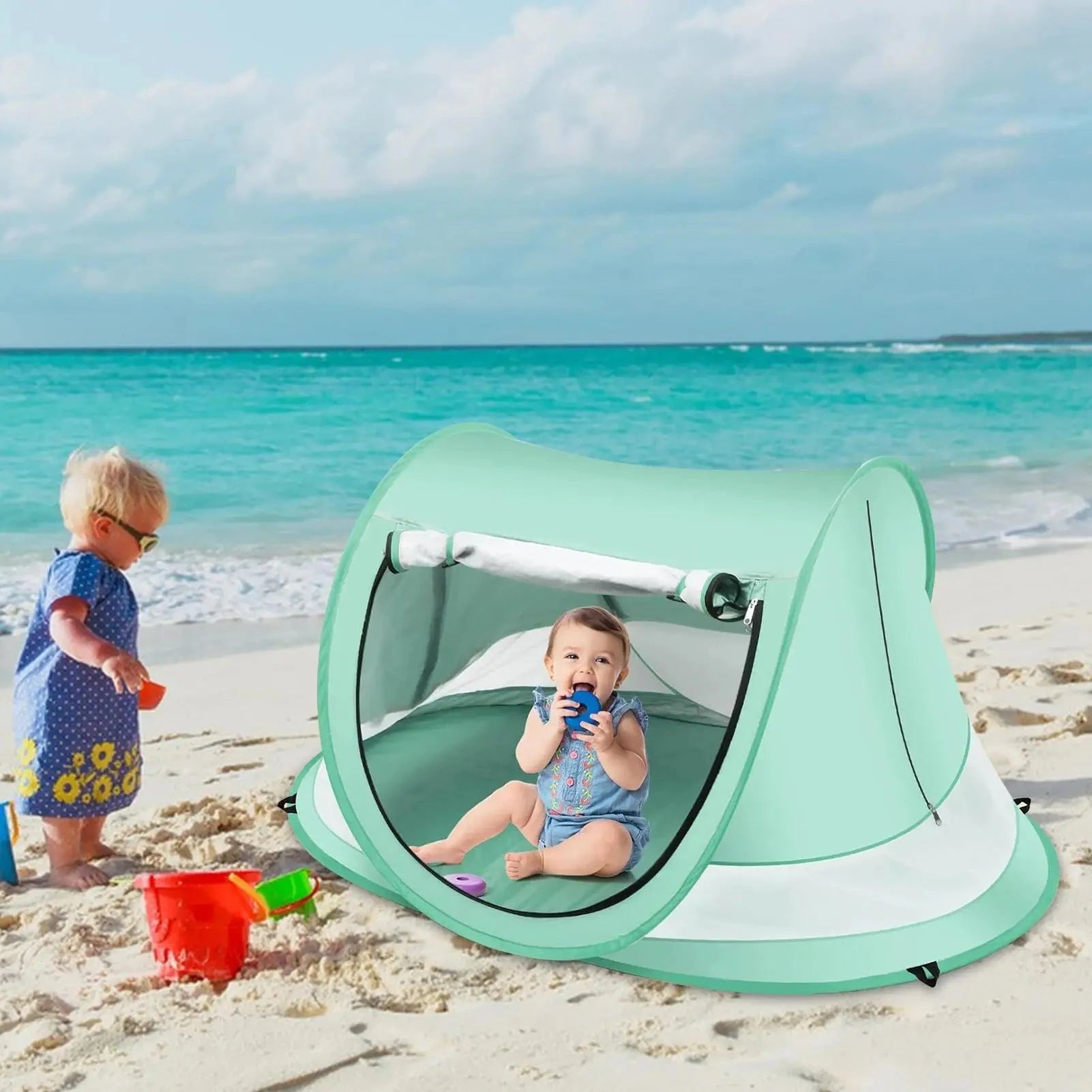 Beach Baby Shade Tent UV Resistant Toddler Dome Foldable GlowCart